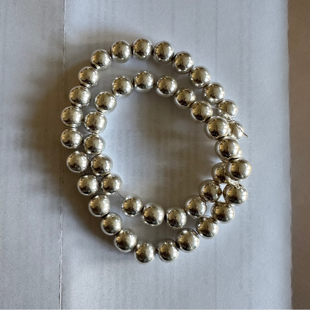 Silver Plated Hematite 10mm Beaded Bracelet